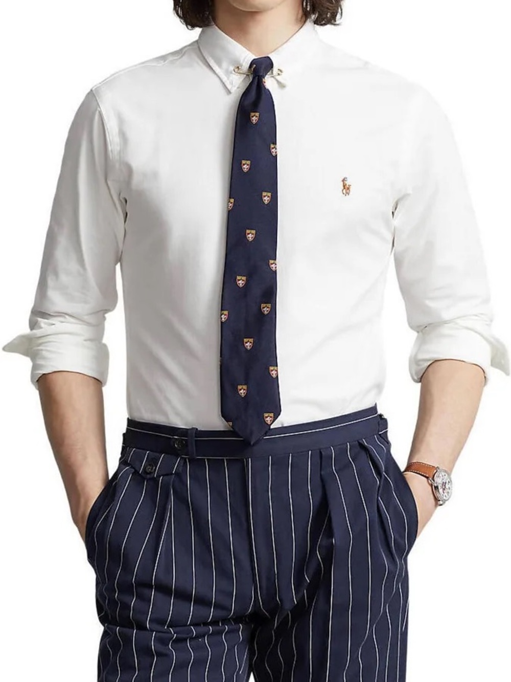 RALPH LAUREN Slim Fit Stretch Oxford Button Down long sleeve shirt